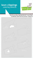 Here For You Bear - Lawn Clippings Coloring Stencils