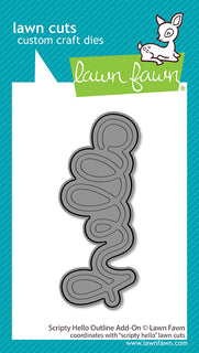Scripty Hello Outline - Lawn Cuts Custom Craft Dies