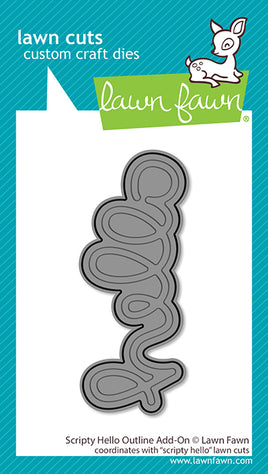 Scripty Hello Outline - Lawn Cuts Custom Craft Dies