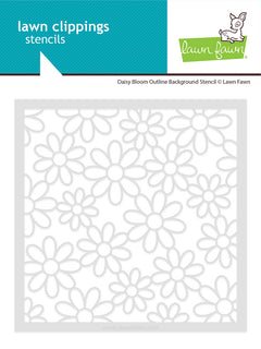 Daisy Bloom Outline Background - Lawn Clippings Coloring Stencil