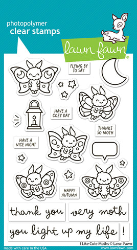I Like Cute Moths - Clear Stamp