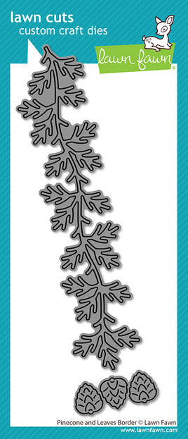 Pinecone and Leaves Border - Die