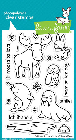 Critters in the Arctic - Lawn Fawn Clear Stamp 4"x6"