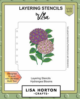 Hydrangea Blooms 6x6 Layering Stencils