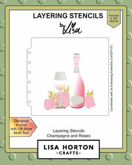 Champagne And Roses - Lisa Horton Crafts 6x6 Layering Stencils