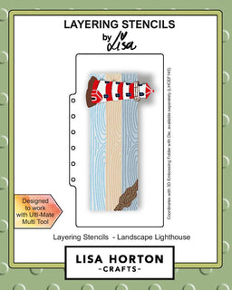 Landscape Lighthouse - Lisa Horton Crafts Slimline Layering Stencils