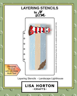Landscape Lighthouse - Lisa Horton Crafts Slimline Layering Stencils