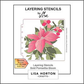 Bold Poinsettia Bloom 6x6 Layering Stencils
