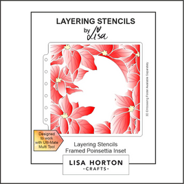Framed Poinsettia Inset 6x6 Layering Stencils