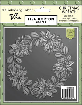Christmas Wreath - Lisa Horton 3D Embossing Folder 6x6 With Cutting Die