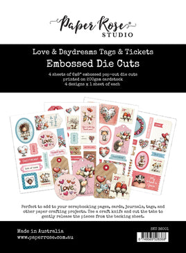 Love & Daydreams 6x8 Tags & Tickets Embossed Die Cuts 36001