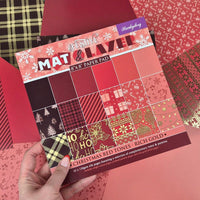Festive Mat & Layer Pads - Christmas Red Tones - Rich Gold
