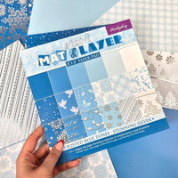 Festive Mat & Layer Pads - Frosted Blue Tones - Stunning Silver