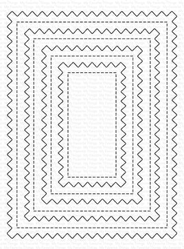 Stitched Pinking Edge Rectangle STAX - Die