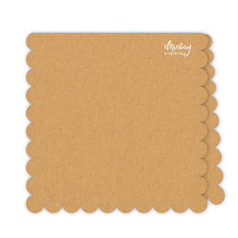 Mintay Basic Scalloped Card Base, Kraft (5pc)