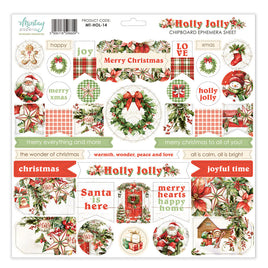 Holly Jolly - 12X12 Chipboard Ephemera Sheet