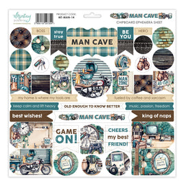 Man Cave - 12X12 Chipboard Ephemera Sheet