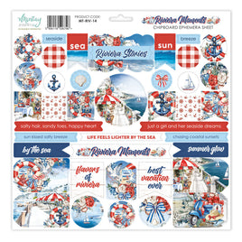 Riviera Moments - 12X12 Chipboard Ephemera Sheet