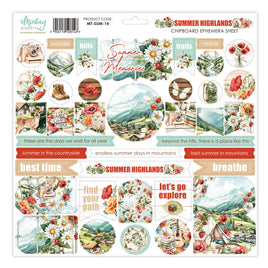 Summer Highlands- 12X12 Chipboard Ephemera Sheet