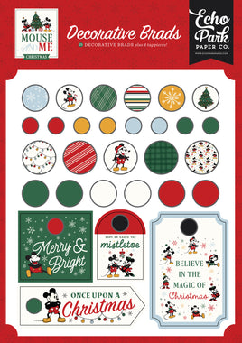 Mouse And Me Christmas Decorative Brads