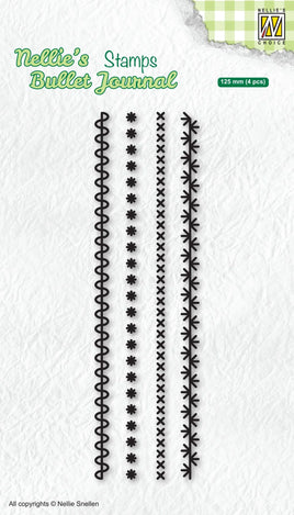 Nellie's Bullet Journal Clear Stamp Borders-1