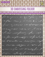 Nellie's Choice 3D Embossing Folder - Writing