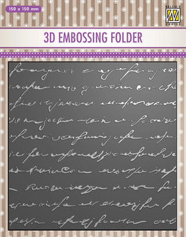 Nellie's Choice 3D Embossing Folder - Writing