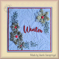 3D Embossing Folder Square - Leaves & Berries