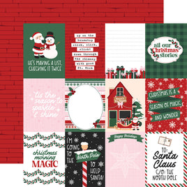 3 x 4 Journaling Cards - Echo Park North Pole Christmas Cardstock 12"X12"