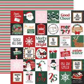 2 x 2 Journaling Cards - Echo Park North Pole Christmas Cardstock 12"X12"