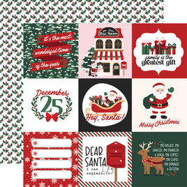 4 x 4 Journaling Cards - Echo Park North Pole Christmas Cardstock 12"X12"