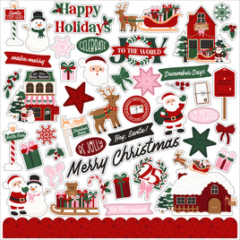 North Pole Christmas - Echo Park Elements Cardstock Stickers 12"X12"