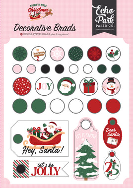 North Pole Christmas - Echo Park Decorative Brads