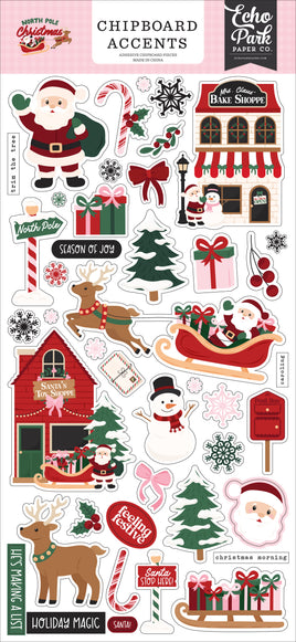 North Pole Christmas -Echo Park Chipboard Accents 6"X13"