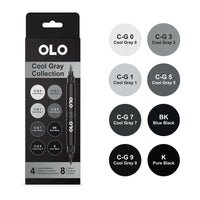 Brush Marker Set, 8 Cool Gray (4pc/8 Colors)