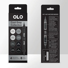 Brush Marker Set, 8 Cool Gray (4pc/8 Colors)