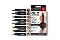 Brush Marker Set, Portrait (8 Colours)