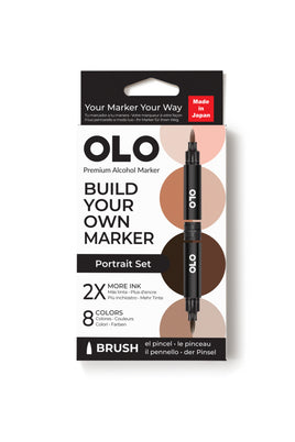 Brush Marker Set, Portrait (8 Colours)
