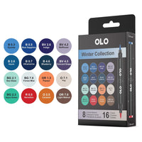 Brush Marker Set, 3 Winter (8pc/16 Colors)