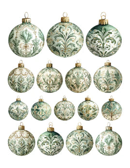 Golden Evergreen Ornaments Ephemera