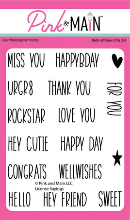 License Sayings - Clear Stamp
