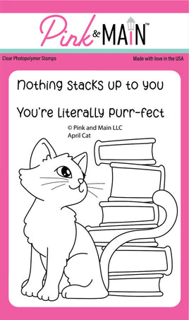 April Cat - Pink & Main Clear Stamp