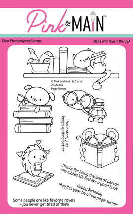 Page Turner - Pink & Main Clear Stamp