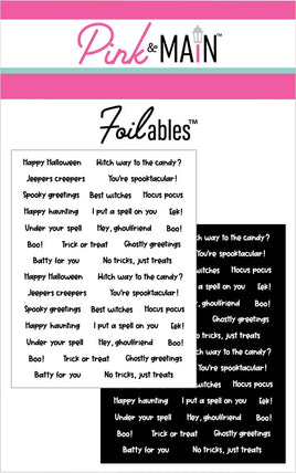 Halloween Sentiments (2 Designs) - Foilable Panels