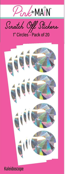 Kaleidoscope 1" Circle - Scratch Off Stickers