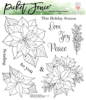 Peaceful Christmas Flowers - Clear Stamp