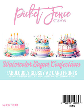 Watercolor Sugar Confections (12pk) - Fabulously Glossy A2 Card Fronts