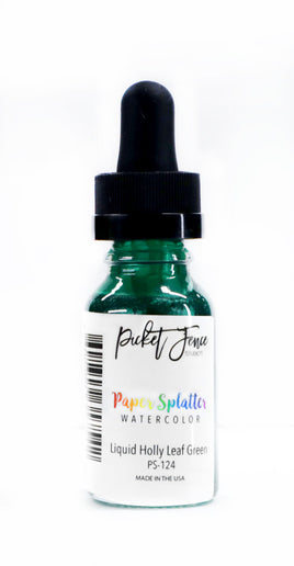 Liquid Holly Leaf Green - Paper Splatter Watercolor