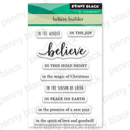 Believe Builder (Mini) Penny Black Clear Stamp