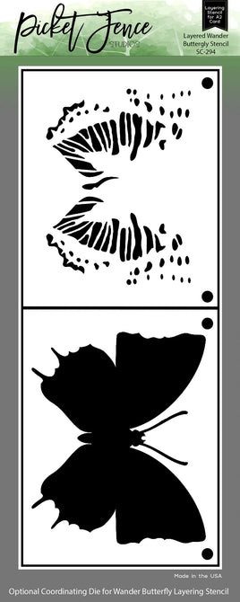 Layered Wander Butterfly Stencil